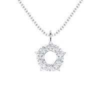 Beautiful Surround Stars Silver Necklace SPE-4883